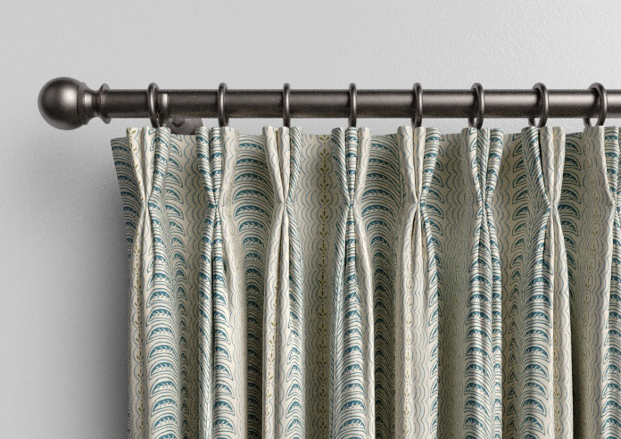 Land & Shore Fintra Stripe, Teal - Made to Measure Curtains - Image 11